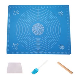 Пищевой силиконовый набор для выпечки утолщенный силиконовый коврик для замешивания панели для теста с антипригарным покрытием бытовой скалкой