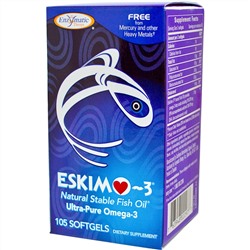 Enzymatic Therapy, Эскимо-3, сверхчистые омега-3 кислоты, 105 мягких капсул