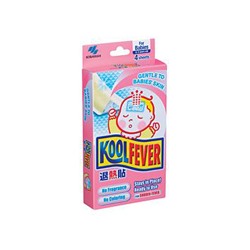 Пластыри охлаждающие для детей 0-2 лет KoolFever 4шт / KoolFever For Babies (pink pack) 4pcs