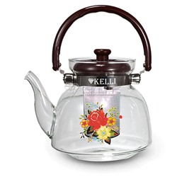 Заварочный чайник Kelli KL-3006 стекло 0.8л (24) оптом