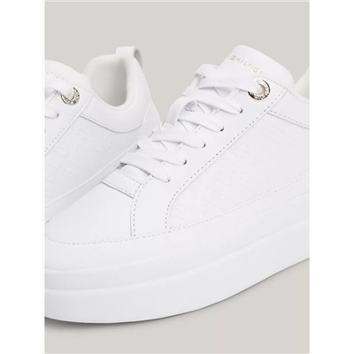 Tommy Hilfiger Monogram Luxe Leather Cupsole Sneaker