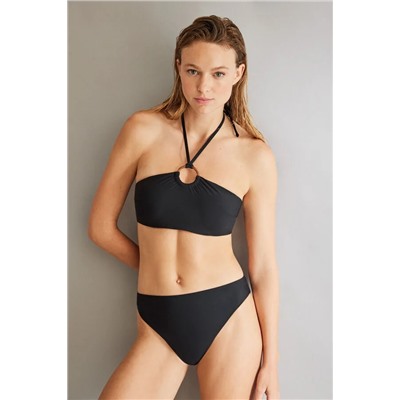 Top bikini bandeau negro