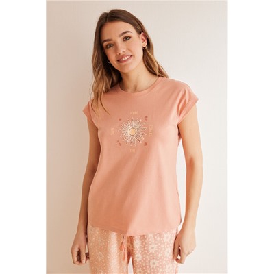 Pijama 100% algodón rosa capri