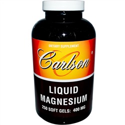 Carlson Labs, Жидкий магний, 400 мг, 250 гелевых капсул