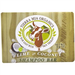 Tierra Mia Organics, Терапия для кожи с необработанным козьим молоком, шампунь, лайм в кокосе, 3,8 унции