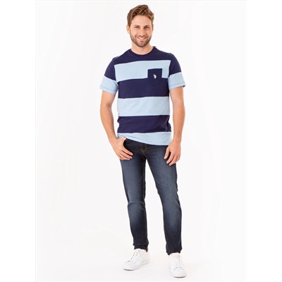 RUGBY STRIPE JERSEY T-SHIRT WITH POCKET