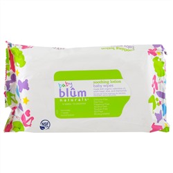 Blum Naturals, Для Младенца, Смягчающий Лосьон, Детские влажные салфетки, Без Запаха, 72 салфетки