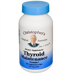 Christopher's Original Formulas, Профилактика для щитовидной железы, 475 мг каждая, 100 капсул в растительной оболочке