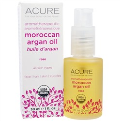 Acure Organics, Марокканское аргановое масло для ароматерапии, с шиповником, 1 жидкая унция (30 мл)