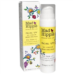 Mad Hippie Skin Care Products, Солнцезащитный крем для лица, широкий спектр 30+ УФ-A/B, 2,1 унции (60 г)