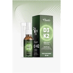 Vitanil's Nutrition D3 K2 Vitamini - 1000 Iu Vitamin D3 Ve 25 Mcg Vitamin K2 - 20 ml Sprey Form 5502