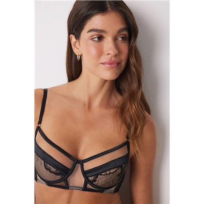 INTUITIVE Sujetador bustier encaje negro