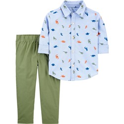 Carter's | Toddler 2-Piece Dinosaur Button-Front Shirt & Pant Set
