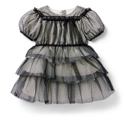 DOT TIERED TULLE DRESS