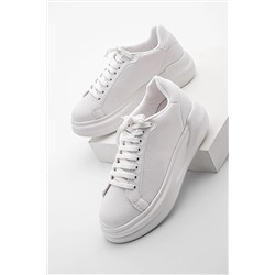 Marjin Kadın Sneaker Yüksek Taban Bağcıklı Spor Ayakkabı Bekor beyaz 3210277405