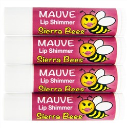 Sierra Bees, Тонированный бальзам-блеск для губ, розовато-лиловый оттенок, 4 шт.