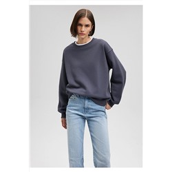 MaviBisiklet Yaka Lacivert Basic Sweatshirt 1610198-70726