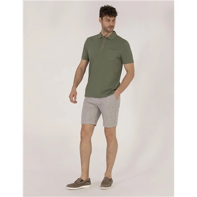 Haki Regular Fit Polo Yaka Basic Tişört