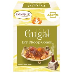 PATANJALI Aastha Guggal Dry Dhoop Cones  Благовоние конусы сухие Гугал 20г