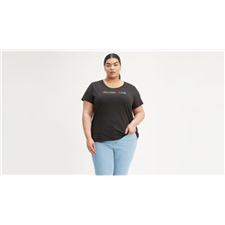 Rounded Logo Graphic Tee Shirt (Plus Size)