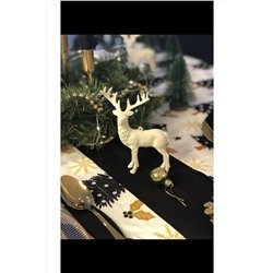 Ayd Home Beyaz Simli Geyik 14 Cm Yeniyıl Yılbaşı Dekorasyonu Ağaç Süsü Noel Hediye Doğumgünü Chıstmas Geyikbyz