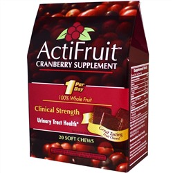 Enzymatic Therapy, ActiFruit, Пищевая добавка на основе клюквы, 20 жевательных конфет