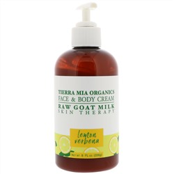 Tierra Mia Organics, Raw Goat Milk Skin Therapy, Face & Body Cream, Lemon Verbena, 8 fl oz (226 g)
