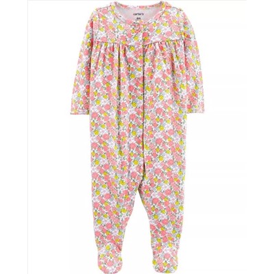 Floral Snap-Up Cotton Sleep & Play