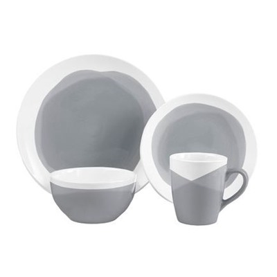 Jay Import Charcoal Oasis 16-Piece Dinner Set