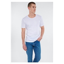 Mavi Beyaz Basic Tişört Fitted / Vücuda Oturan Kesim 064681-620