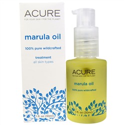 Acure Organics, Масло марулы, уход для всех типов кожи, 1 жидкая унция (30 мл)