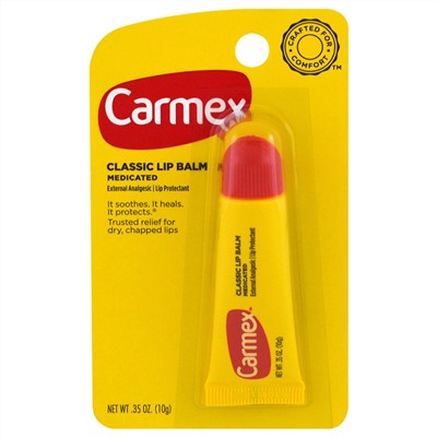 Carmex, Бальзам для губ, классический, с лечебным действием, 0,35 унций (10 г)