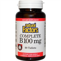 Natural Factors, Витамины «Все B», 100 мг, 90 таблеток