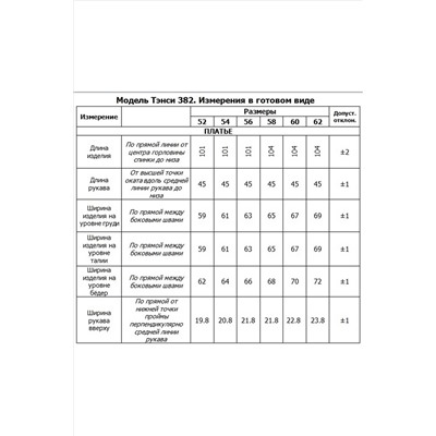 Tensi 382, Платье