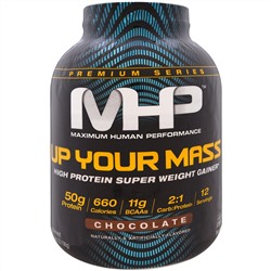 Maximum Human Performance, LLC, Up Your Mass, Супер-продукт для наращивания массы с высоким содержанием белка, Шоколадный, 4,71 фунта (2 136 г)