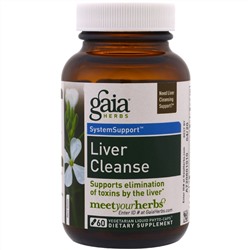 Gaia Herbs, Очищение печени, 60 вегетарианских жидких фито-капсул