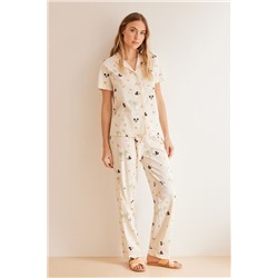 Pijama camisero 100% algodón  allover Mickey