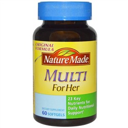 Nature Made, Мультивитамины для женщин, 60 гелевых капсул