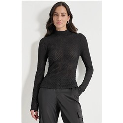 PEBBLE LACE TURTLENECK