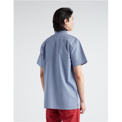 Vichy Short Sleeve Shirt, Men, Blue