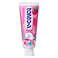 Зубная паста детская KAO Clear Clean 1-8 лет с мягкими микрогранулами для деликатной чистки зубов, вкус клубники, туба 70гр