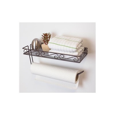 Glomery Wall Mounted Paper Towel Holder and Shelf