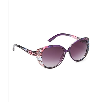 Black & Pink Snakeskin Square Sunglasses