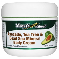 Mason Naturals, Крем для тела с авокадо, чайным деревом и минералами Мертвого мора, 2 унции (57 г)