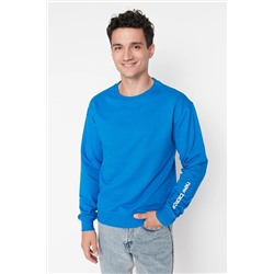 New Balance Erkek Mavi Spor Sweatshirt MTC040-SON