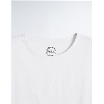 Sleeveless Basic T-shirt, Men, White