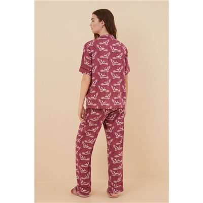 Pijama camisero estampado garzas Moniquilla