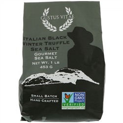 Gustus Vitae, Gourmet Salt, Italian Black Winter Truffle Sea Salt, 1 lb (453 g)