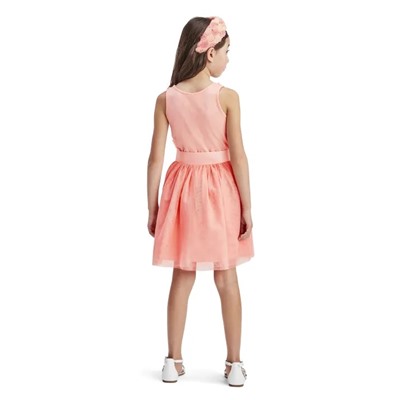 Girls 3D Flower Knit To Woven Dress