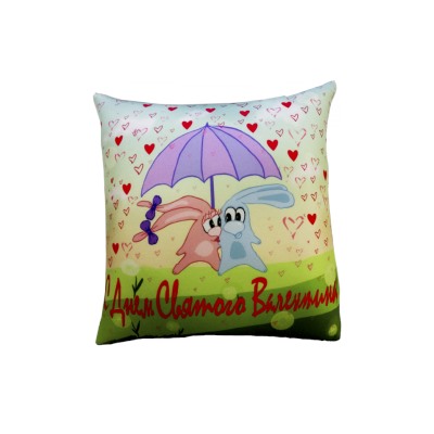 Подушка Игрушка Влюбленные зайцы под зонтиком